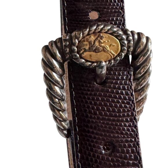 Brighton Brown Leather Belt Museum Collection M 37809 Sphinx Pegasus Vintage 90s - Picture 4 of 16